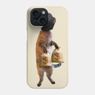 Cat stealing money painting Phone Case