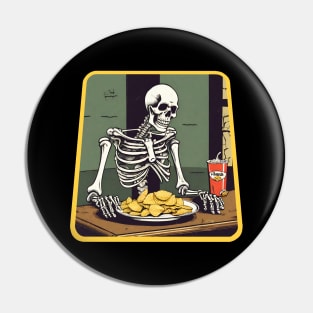 Skeleton eat chips Pin