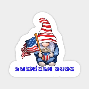 4th Of July Patriotic Gnomes Funny American Flag USA Magnet