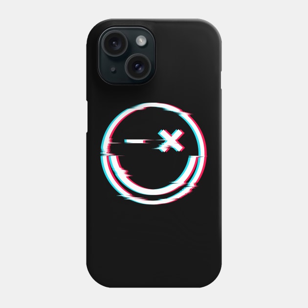 Happy Face Glitch Smile Phone Case by UNDERGROUNDROOTS