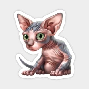 Cat-a-clysm Sphynx kitten Magnet