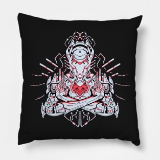 Robot Heart Classy White Pillow