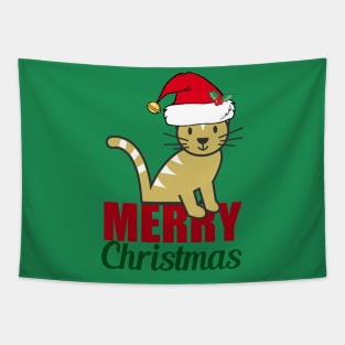 Merry Christmas Kitty Cat Tapestry