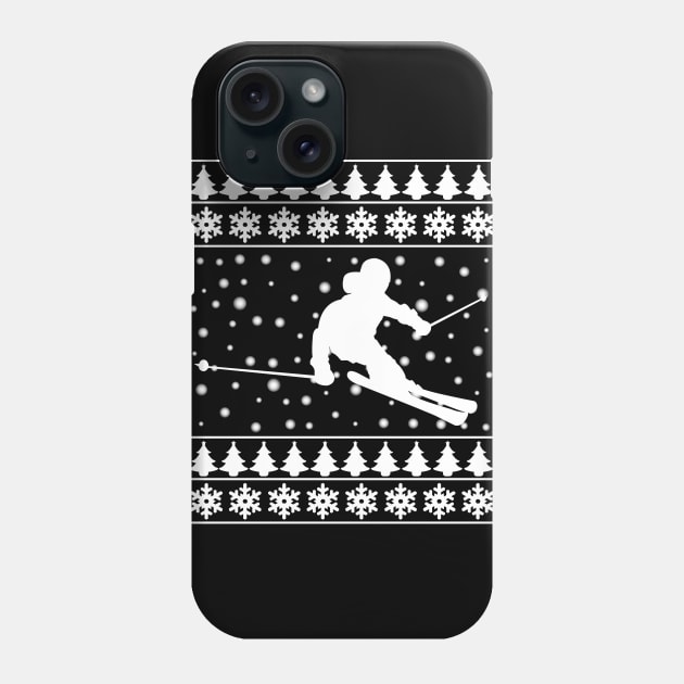 Christmas Skier Skiing XMAS Gifts Phone Case by ChrisWilson