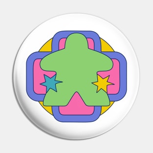 Colorful 90s Retro Board Game Meeple Pin