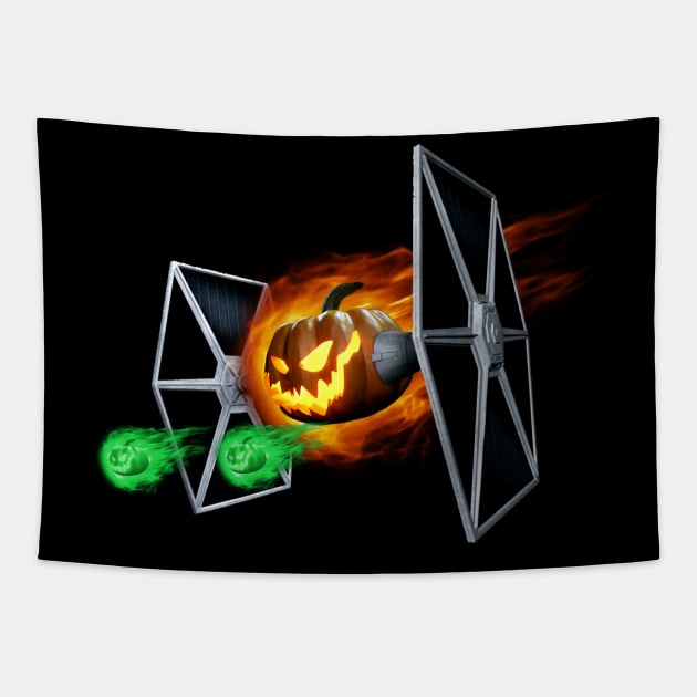 Tie Fighter Pumpkin Tapestry by Galactee 99