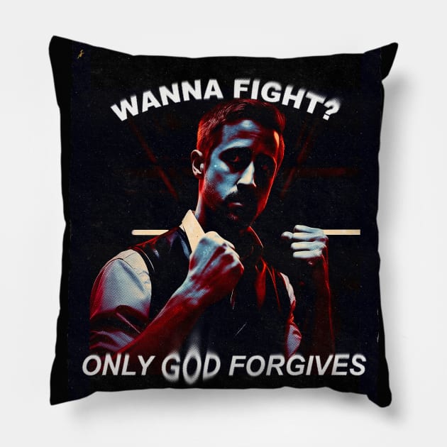 Wanna fight? Only God Forgives Pillow by pandas doing stuff