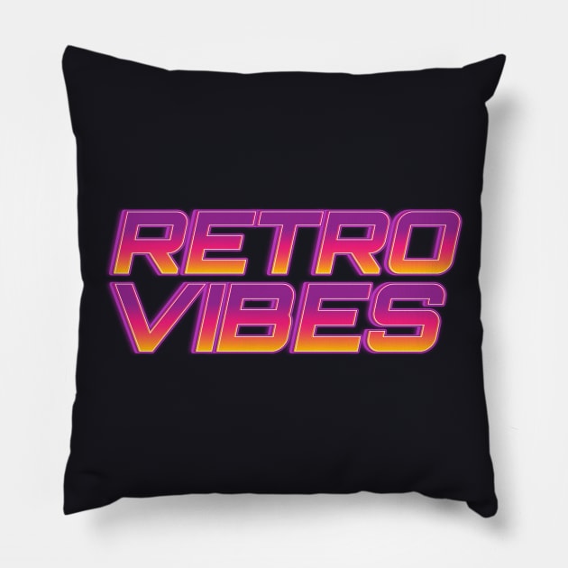 Retro Vibes vintage 80s Style Pillow by Foxxy Merch