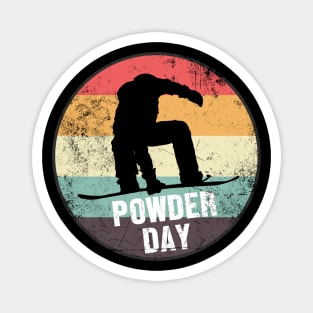 Vintage Powder Day | Snowboarder Magnet