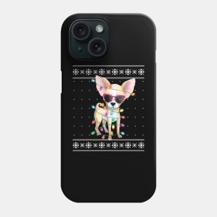 chihuahua christmas lights Phone Case