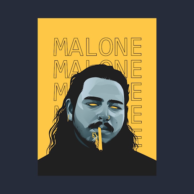 Post Malone Yellow Portrait by Heriaskuri