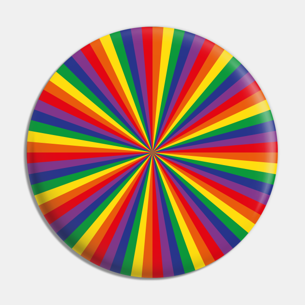 Rainbow Op Art - Rainbow Op Art - Pin | TeePublic
