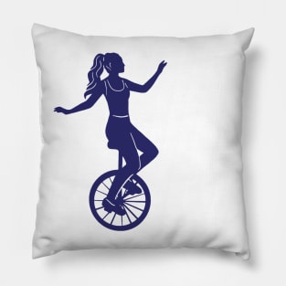 Girl On A Unicycle Pillow