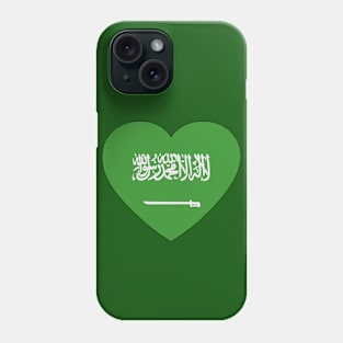 I Love Saudi Arabia // Heart-Shaped Saudi Flag Phone Case