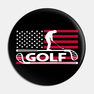 American Flag - Golfer Dad- Golfing Lover Pin