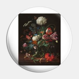 Vase of Flowers - Jan Davidsz de Heem Floral Painting Pin