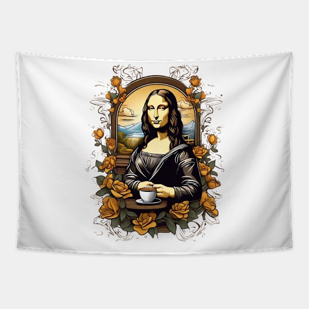 gioconda coffe Tapestry by Dandeliontattoo