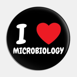 I Love Heart Microbiology Pin