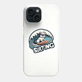 cat surfing ocean wave Phone Case