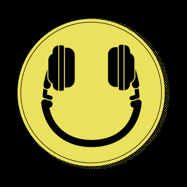 Music Makes Me Happy // Headphones Smiley Face by SLAG_Creative