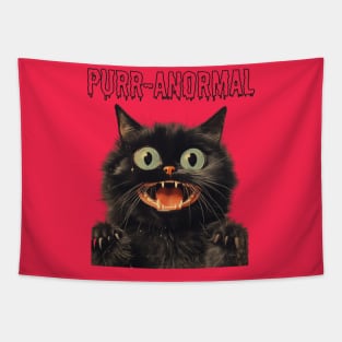 Retro Purr-anormal Cat Design - Whiskered Vintage Kitty Tapestry