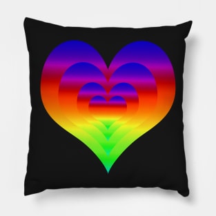 Rainbow Gradient Nested Hearts color pallet 2 Pillow