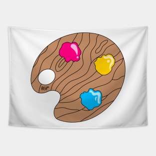 Pansexual Pride Paint Pallet Tapestry