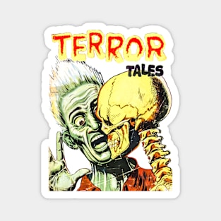 Terror Tales Skull Skeleton Bones Fear Fright Scream Horror Retro Comic Vintage Halloween Magnet