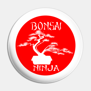 Lettering 'BONSAI NINJA' with bonsai tree with stylish font; ideal gift Pin