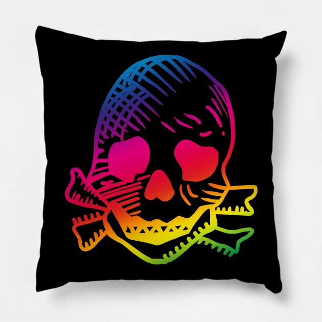 Keith Flint Skull tattoo with pride. Feel the rainbow. Pillow by Blacklinesw9