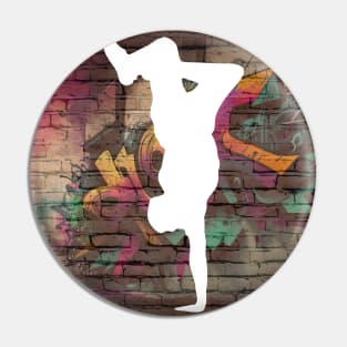 Break Dancer on Graffiti Background 1 Pin