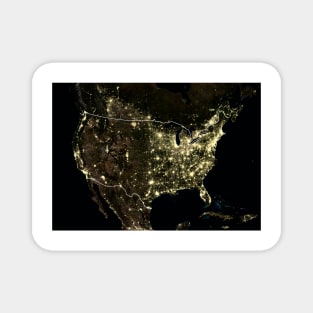 USA at night, satellite image (C024/9398) Magnet