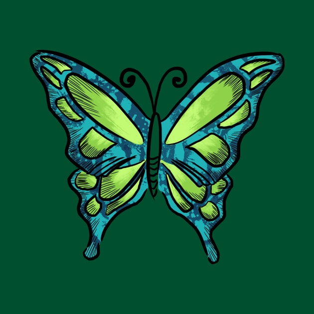 Blue Green Butterfly by quenguyen