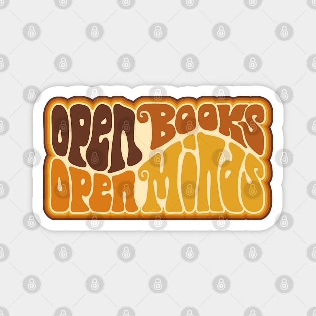 Open Books Open Minds Word Art Magnet by Slightly Unhinged