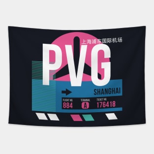 Shanghai (PVG) Airport // Sunset Baggage Tag Tapestry