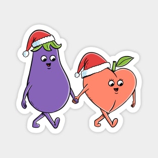 Christmas eggplant and peach Magnet