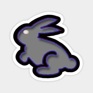 Neon Gray Rabbit of the Future Without the shows title Magnet