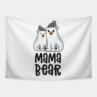 Mama Bear Matching Family Autism Awareness Gifts Mom Tapestry