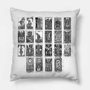 Major Arcana black and white Pillow