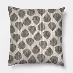 Leaf and Diamond Modern Deco Taupe Brown Pillow