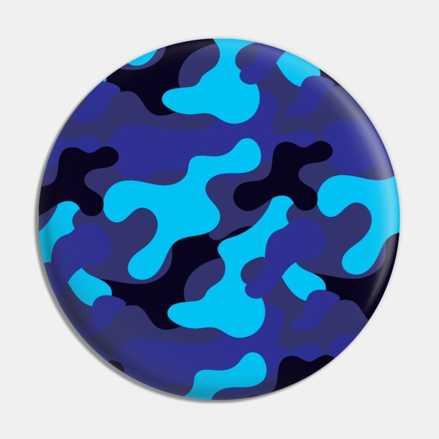 Cool Blue Camo Pin by KindlyHarlot