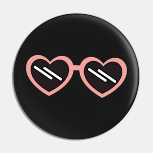 Pink Retro Heart Sunglasses Pin