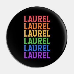 LAUREL RAINBOW TYPOGRAPHY Pin