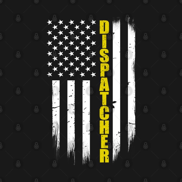 Dispatcher Thin Gold Line American Flag by bluelinemotivation