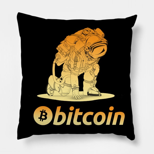 Bitcoin BTC coin Crypto coin Crytopcurrency Pillow by JayD World