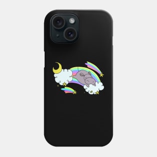 Rainbow Cloud Shooting Star Hippo Phone Case