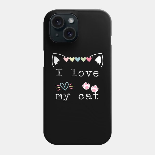 I love my cat Phone Case by bluepearl