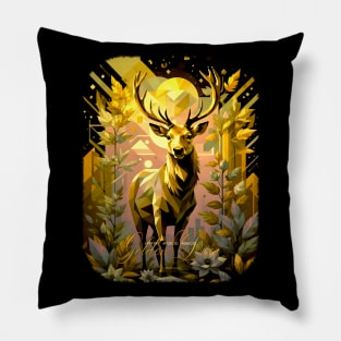 Golden Deer Pillow