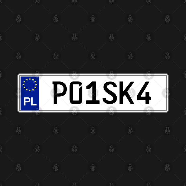 Poland car license plate by Travellers