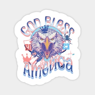 Eagle style god bless America Magnet